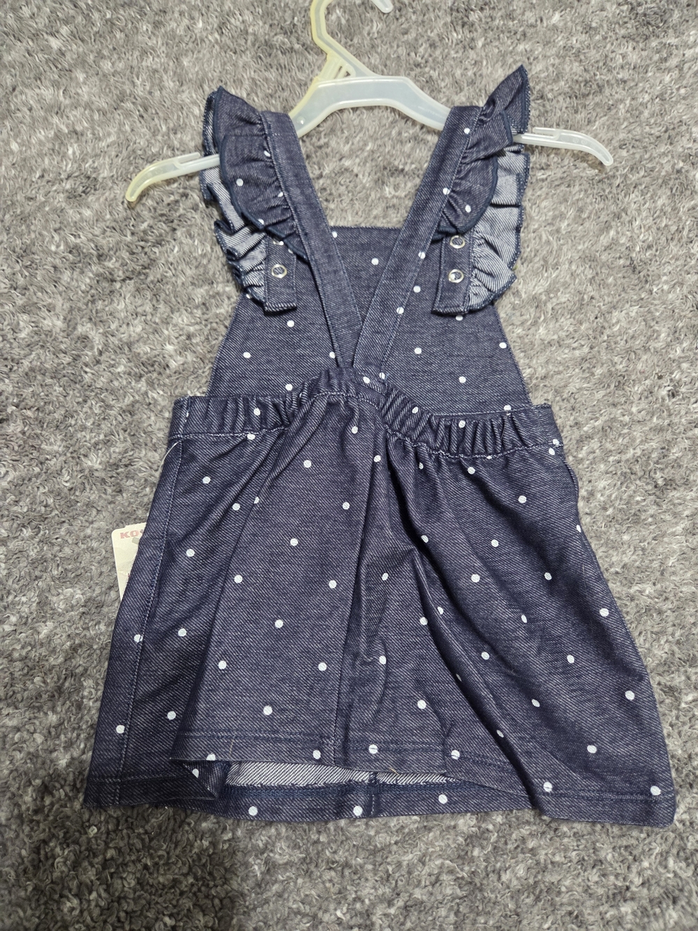 Carter's Navy Blue Polka Dot Ruffle Strap One-Piece Dress - Picture 4 of 5